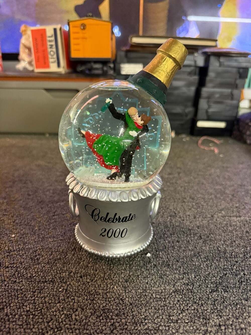 Department 56 Times Square 2000 Celebrate Champagne Bottle Snow Globe